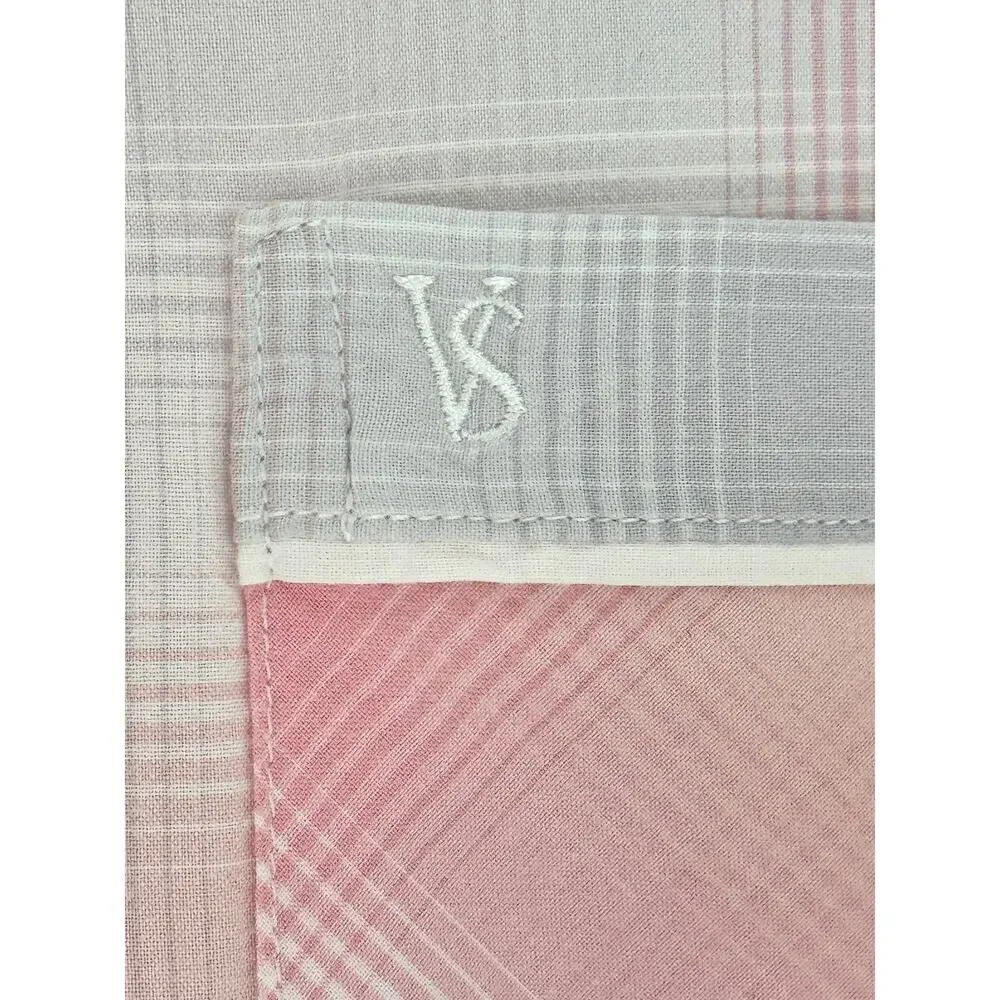 Victoria Secret Long Sleeve Pink Plaid Button Up 100% Cotton Shirt  Size M